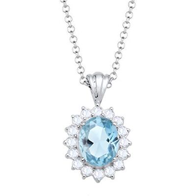 Elli kvinnors 925 sterling silver Xilion slipad granat halsband, En storlek, Sterlingsilver, Topas Elli kvinnors 925 sterling silver Xilion slipad granat halsband, En storlek, Sterlingsilver, Topas