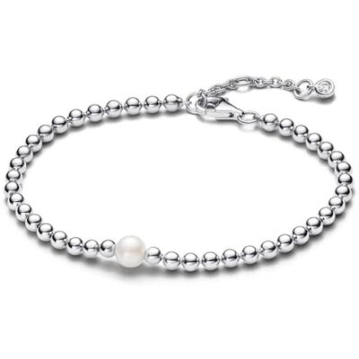 PANDORA Timeless Behandelte Süßwasserzuchtperle & Kugeln Armband aus Sterling-Silber mit Cubic Zirkonia, Timeless Kollektion, 16cm, 593173C01-16 PANDORA Timeless Behandelte Süßwasserzuchtperle & Kugeln Armband aus Sterling-Silber mit Cubic Zirkonia, Timeless Kollektion, 16cm, 593173C01-16