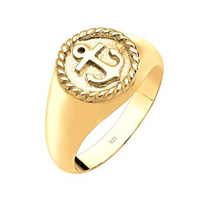 Elli damer ring ankare förgyllt 925 sterlingsilver, 54 EU, fasettad slipning, Utan Elli damer ring ankare förgyllt 925 sterlingsilver, 54 EU, fasettad slipning, Utan