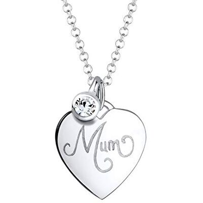 Elli halsband halsband mamma hjärta kärlek kristaller 925 sterlingsilver, 45 cm, emalj, Kristall Diamant Elli halsband halsband mamma hjärta kärlek kristaller 925 sterlingsilver, 45 cm, emalj, Kristall Diamant