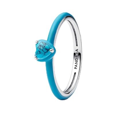 PANDORA turkosfärgad hjärtstensring i sterlingsilver, från ME-kollektionen, storlek 64, 193828C01-64, Sterlingsilver, Turkos PANDORA turkosfärgad hjärtstensring i sterlingsilver, från ME-kollektionen, storlek 64, 193828C01-64, Sterlingsilver, Turkos