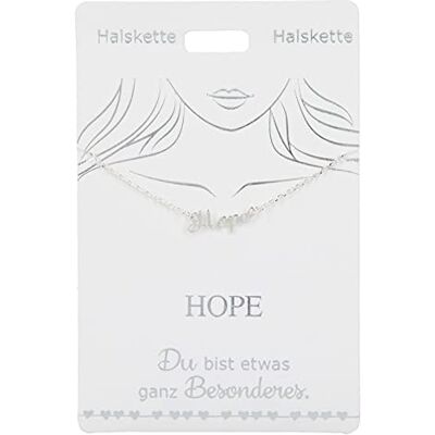 Depesche 4710-003 Halsband med texten Hope som hänge, silverpläterad, bärbar i längd (42 cm + 5 cm), perfekt som gåva eller liten uppmärksamhet, silver Depesche 4710-003 Halsband med texten Hope som hänge, silverpläterad, bärbar i längd (42 cm + 5 cm), perfekt som gåva eller liten uppmärksamhet, silver