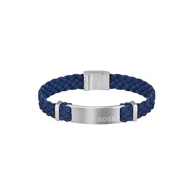 Boss Jewelry armband för herrkollektion DYLAN med blå eller svart flätad mocka och detaljer i rostfritt stål, S, Läder, Ingen ädelsten Boss Jewelry armband för herrkollektion DYLAN med blå eller svart flätad mocka och detaljer i rostfritt stål, S, Läder, Ingen ädelsten
