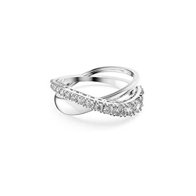 Swarovski Twist-ring, Vit, Rhodiumpläterad Swarovski Twist-ring, Vit, Rhodiumpläterad