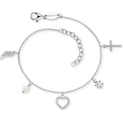 Engelsrufer Sterlingsilver armband med kubisk zirkonia, pärla och hängen, hjärtkors, änglavingar, hummerlås, justerbar längd, nickelfri, 17+3 cm, sterling silver, 17+3 cm, 17+3cm, Sterlingsilver, Engelsrufer Sterlingsilver armband med kubisk zirkonia, pärla och hängen, hjärtkors, änglavingar, hummerlås, justerbar längd, nickelfri, 17+3 cm, sterling silver, 17+3 cm, 17+3cm, Sterlingsilver,