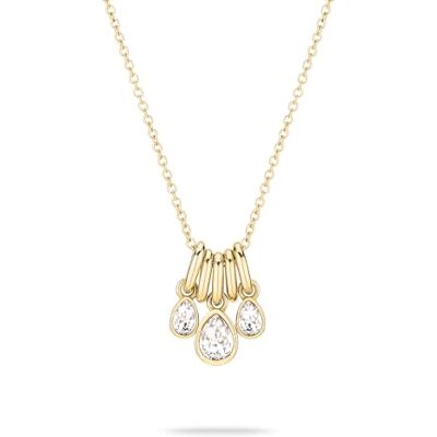 Echtzeit halsband Like Diamonds 45 cm, guld, silver eller roséguld rostfritt stål med 14 karat förgyllning justerbar kedja med zirkonia tropfenförmige hänge wasserfest & hautfreundlich Echtzeit halsband Like Diamonds 45 cm, guld, silver eller roséguld rostfritt stål med 14 karat förgyllning justerbar kedja med zirkonia tropfenförmige hänge wasserfest & hautfreundlich
