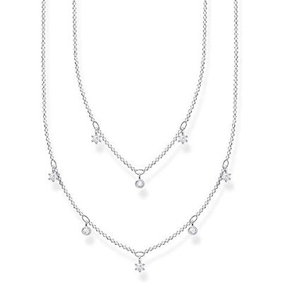 THOMAS SABO dam dubbelt halsband vita stenar silver, 925 sterlingsilver, 40–45 cm längd, 40,00-45,00 cm, Sterlingsilver, Ej tillämpbar THOMAS SABO dam dubbelt halsband vita stenar silver, 925 sterlingsilver, 40–45 cm längd, 40,00-45,00 cm, Sterlingsilver, Ej tillämpbar