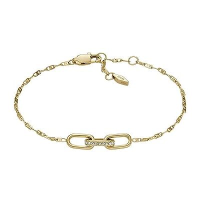 Fossil Heritage D-Link damarmband i guldfärgat rostfritt stål, JF04525710, Ljus guld Fossil Heritage D-Link damarmband i guldfärgat rostfritt stål, JF04525710, Ljus guld