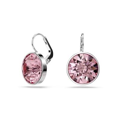 Swarovski Bella Drop-örhängen, runda skurna, rosa, rodiumpläterade Swarovski Bella Drop-örhängen, runda skurna, rosa, rodiumpläterade