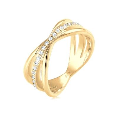 Elli premium damsjal kristaller 925 silverguldpläterad ring e Silver,Guld Elli premium damsjal kristaller 925 silverguldpläterad ring e Silver,Guld