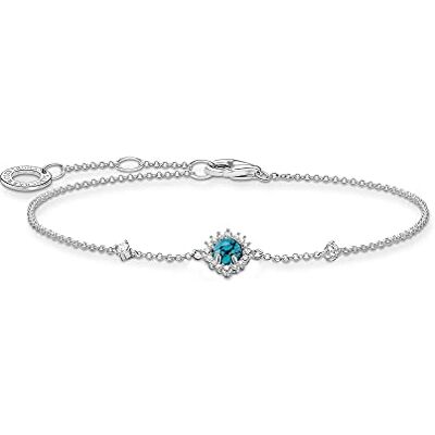 THOMAS SABO Sabo Damen Armband mit türkisen Stein 925er Sterlingsilber mit Zirkonia, A2023-405-17-L19V THOMAS SABO Sabo Damen Armband mit türkisen Stein 925er Sterlingsilber mit Zirkonia, A2023-405-17-L19V
