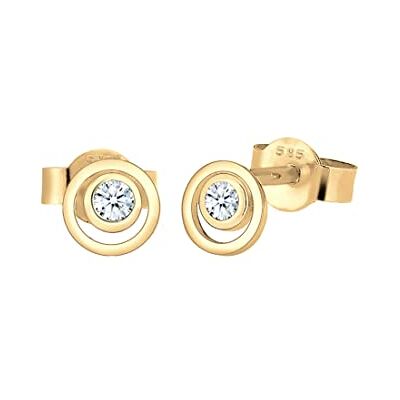 DIAMORE Örhängen damer örhängen cirkel lager med diamant hög kvalitet i 585 gult guld, fasettslipning, Diamant DIAMORE Örhängen damer örhängen cirkel lager med diamant hög kvalitet i 585 gult guld, fasettslipning, Diamant