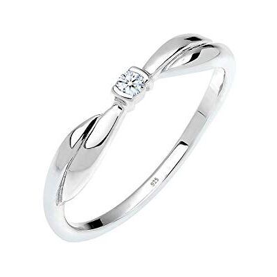 DIAMORE Elli DIAMONDS ring dam förlovning med diamant (0,03 ct.) 925 sterling silver, 54 EU, fasettslipning, Diamant DIAMORE Elli DIAMONDS ring dam förlovning med diamant (0,03 ct.) 925 sterling silver, 54 EU, fasettslipning, Diamant