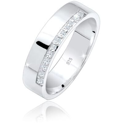 DIAMORE Elli DIAMONDS ring dam bandring basic med diamanter (0,06 ct.) i 925 sterling silver, 58 EU, fasettslipning, Diamant DIAMORE Elli DIAMONDS ring dam bandring basic med diamanter (0,06 ct.) i 925 sterling silver, 58 EU, fasettslipning, Diamant