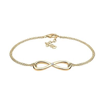 DIAMORE Armband för kvinnor, oändlighet, bas, med diamant (0,03 ct), 925 sterlingsilver, diamant, 180, Sterlingsilver, Diamant DIAMORE Armband för kvinnor, oändlighet, bas, med diamant (0,03 ct), 925 sterlingsilver, diamant, 180, Sterlingsilver, Diamant
