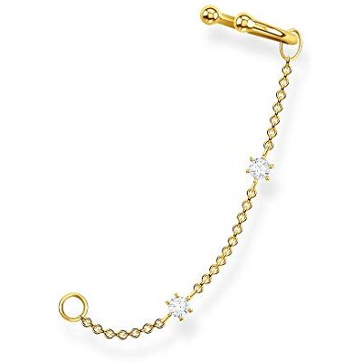 THOMAS SABO boucle d'oreille unique pierres blanches argent plaqué or EC0021-414-14 THOMAS SABO boucle d'oreille unique pierres blanches argent plaqué or EC0021-414-14