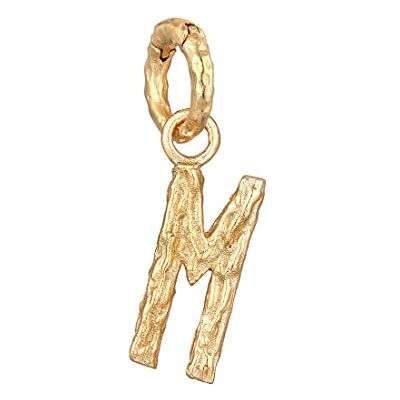Elli hänge dam bokstav M organiskt utseende i 925 sterlingsilver förgyllt, Einheitsgröße, Sterlingsilver, Utan Elli hänge dam bokstav M organiskt utseende i 925 sterlingsilver förgyllt, Einheitsgröße, Sterlingsilver, Utan