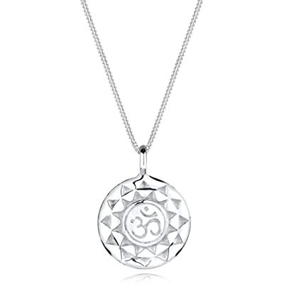 Elli halsband dam yoga Talisman Om Mantra i 925 sterlingsilver, 450, fasettad slipning, Utan Elli halsband dam yoga Talisman Om Mantra i 925 sterlingsilver, 450, fasettad slipning, Utan