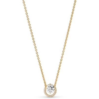PANDORA Funkelnder runder Halo-Anhänger Collier Halskette PANDORA Funkelnder runder Halo-Anhänger Collier Halskette