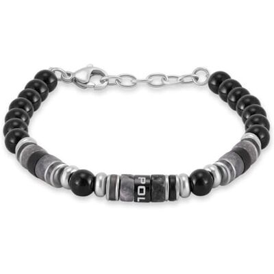 Police Cylindra armband för män stenpärlor 185 + 25 mm svart Police Cylindra armband för män stenpärlor 185 + 25 mm svart