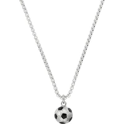 s.Oliver halsband med hänge rostfritt stål pojkar barnhalsband, 40+3 cm, silver, fotboll, levereras i smyckespresentförpackning 2038011 s.Oliver halsband med hänge rostfritt stål pojkar barnhalsband, 40+3 cm, silver, fotboll, levereras i smyckespresentförpackning 2038011
