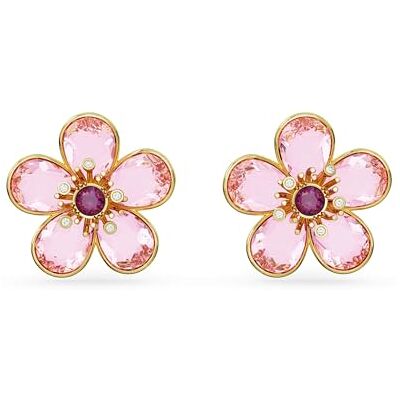 Swarovski Florere örhängen, rosa kronbladsskurna kristaller och vit zirkon i en guldfärgad miljö, från Florere Collection Swarovski Florere örhängen, rosa kronbladsskurna kristaller och vit zirkon i en guldfärgad miljö, från Florere Collection
