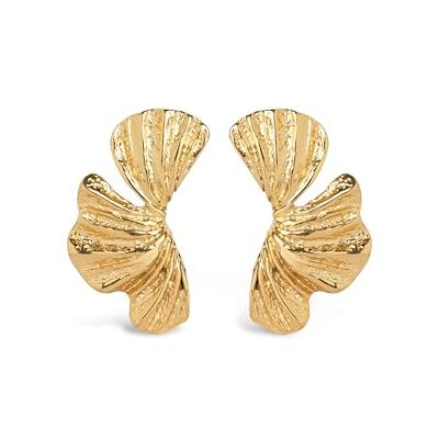 SINGULARU Portobello Örhängen. Stål med 18kt guldpläterad. Maxi stil med blommönster. 18kt guldpläterad silikonlås. Smycken för kvinnor SINGULARU Portobello Örhängen. Stål med 18kt guldpläterad. Maxi stil med blommönster. 18kt guldpläterad silikonlås. Smycken för kvinnor