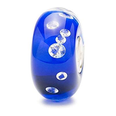 Trollbeads Damen-Bead Glas/Zirkonia/Sterling Silber "Diamanten" blau 81007 Trollbeads Damen-Bead Glas/Zirkonia/Sterling Silber "Diamanten" blau 81007