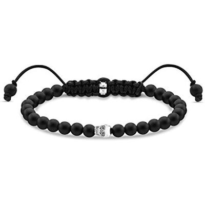 THOMAS SABO Unisex armband svart dödskalle silver 925 sterlingsilver, svärtad, nylon A2015-811-11, Längenverstellbar, tyg, Ingen ädelsten THOMAS SABO Unisex armband svart dödskalle silver 925 sterlingsilver, svärtad, nylon A2015-811-11, Längenverstellbar, tyg, Ingen ädelsten