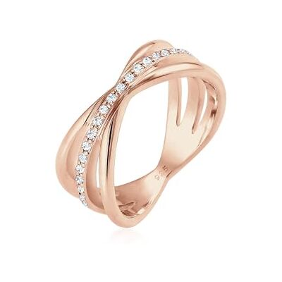 Elli premium damsjal kristaller 925 silverguldpläterad ring e Silver,Rosa guld Elli premium damsjal kristaller 925 silverguldpläterad ring e Silver,Rosa guld