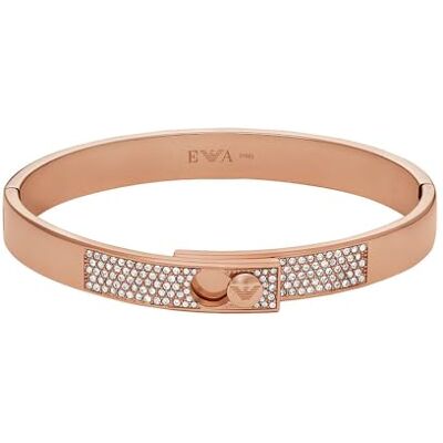 Giorgio Armani roséguldfärgat damarmband i rostfritt stål med kristaller, EGS3089221, Glänsande roséguld Giorgio Armani roséguldfärgat damarmband i rostfritt stål med kristaller, EGS3089221, Glänsande roséguld