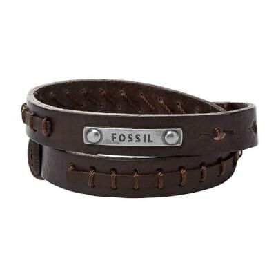 Fossil Armband För Män Vintage Casual, Dubbel Wrap Total Längd: 480mm Brunt Läderarmband, JF87354040, Moccabrunt Fossil Armband För Män Vintage Casual, Dubbel Wrap Total Längd: 480mm Brunt Läderarmband, JF87354040, Moccabrunt