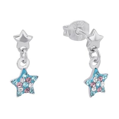 Prinzessin Lillifee Örhängen 925 Sterling Silver Flickor Barnörhängen, med Preciosa, 1,4 cm, Flerfärgad, Stjärna, Kommer i smyckespresentask, 2013176 Prinzessin Lillifee Örhängen 925 Sterling Silver Flickor Barnörhängen, med Preciosa, 1,4 cm, Flerfärgad, Stjärna, Kommer i smyckespresentask, 2013176