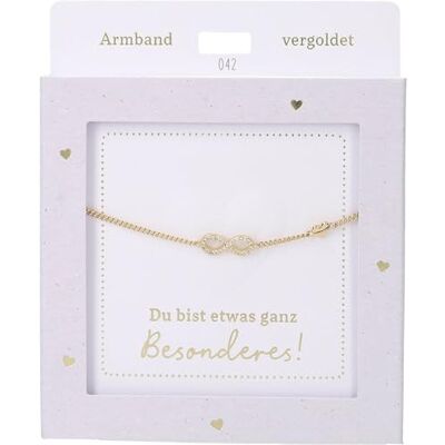 Depesche 13896.42 armband i guld, med oändlighetstecken och strass, variabel i längd, som en gåva till vänner och familj Depesche 13896.42 armband i guld, med oändlighetstecken och strass, variabel i längd, som en gåva till vänner och familj