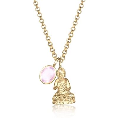 Elli Premium damhalsband Buddha karma 925 silver kvarts rosa briljant slipning – 0102662015_80 – 80 cm längd Elli Premium damhalsband Buddha karma 925 silver kvarts rosa briljant slipning – 0102662015_80 – 80 cm längd