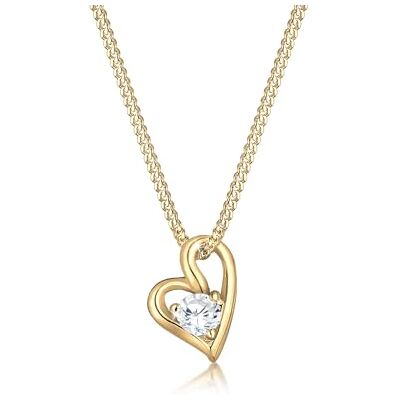 Elli PREMIUM halsband damer hjärta kärlek förtrollande med zirkoniastenar 585 gult guld, 450, Kristall, Kubisk zirkonia Elli PREMIUM halsband damer hjärta kärlek förtrollande med zirkoniastenar 585 gult guld, 450, Kristall, Kubisk zirkonia