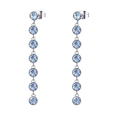 Brosway Ohrringe SYMPHONIA für Damen aus Edelstahl mit Kristallen in der Farbe light sapphire, Größe: 4,5 cm, BYM146 Brosway Ohrringe SYMPHONIA für Damen aus Edelstahl mit Kristallen in der Farbe light sapphire, Größe: 4,5 cm, BYM146