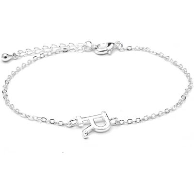 LUXENTER Alfabetsarmband silverfinish – bokstav R, en storlek, metall, utan ädelsten, Talla única, metall, utan ädelsten LUXENTER Alfabetsarmband silverfinish – bokstav R, en storlek, metall, utan ädelsten, Talla única, metall, utan ädelsten