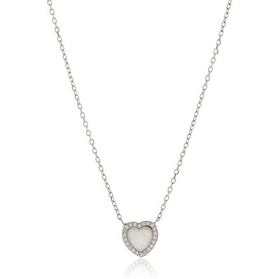 Brilio Silver glittrande silver hjärta halsband med opal NCL134W sBS3736 varumärke, Estándar, icke-ädel metall, ingen ädelsten, esten, icke-ädel metall, ingen ädelsten Brilio Silver glittrande silver hjärta halsband med opal NCL134W sBS3736 varumärke, Estándar, icke-ädel metall, ingen ädelsten, esten, icke-ädel metall, ingen ädelsten