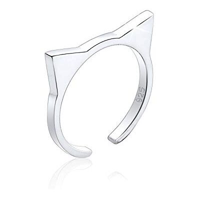 Elli Ring kattöron katt geo öppen trend cool 925 silver, Sterlingsilver, Utan Elli Ring kattöron katt geo öppen trend cool 925 silver, Sterlingsilver, Utan