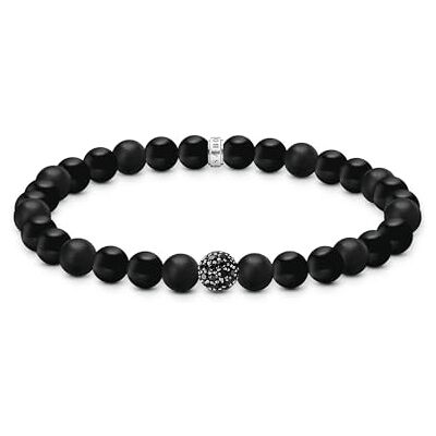 THOMAS SABO Bead-armband obsidian återvunnet 925 silver, svart. A2194-705-11-L21 THOMAS SABO Bead-armband obsidian återvunnet 925 silver, svart. A2194-705-11-L21