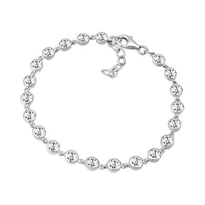 Elli Premium damarmband 925 silver rodium vit kristall rund snitt, 180, Fasetterad, kristallglas Elli Premium damarmband 925 silver rodium vit kristall rund snitt, 180, Fasetterad, kristallglas