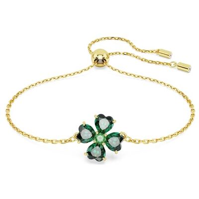 Swarovski Idyllia armband, gröna kristaller i klöverdesign med guldfärgad plätering, från Idyllia Collection Swarovski Idyllia armband, gröna kristaller i klöverdesign med guldfärgad plätering, från Idyllia Collection
