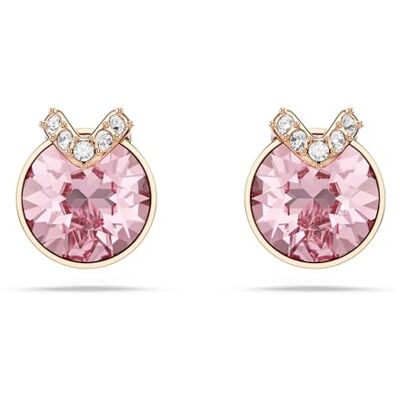 Swarovski Bella stud örhängen, Rundslipad, Pavé, Rosa, Rose guldfärgad pläterad Swarovski Bella stud örhängen, Rundslipad, Pavé, Rosa, Rose guldfärgad pläterad