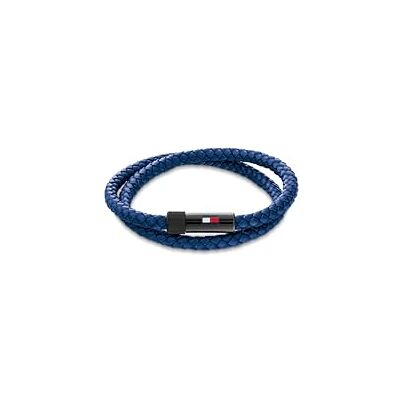 Tommy Hilfiger smycken läderarmband för män blå 2790613S, En storlek, Läder, Ingen ädelsten Tommy Hilfiger smycken läderarmband för män blå 2790613S, En storlek, Läder, Ingen ädelsten