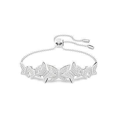 Swarovski Idyllia Lilia armband, Fjäril, Vit, Rodiumpläterad Swarovski Idyllia Lilia armband, Fjäril, Vit, Rodiumpläterad