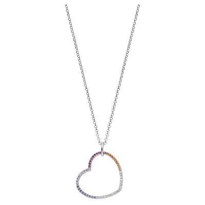 Engelsrufer Halskette mit Herz-Anhänger aus Sterlingsilber und Zirkonia in Warm Multicolor, Länge: 42cm +4cm +4cm, ERN-HEARTWARM-ZIM Engelsrufer Halskette mit Herz-Anhänger aus Sterlingsilber und Zirkonia in Warm Multicolor, Länge: 42cm +4cm +4cm, ERN-HEARTWARM-ZIM