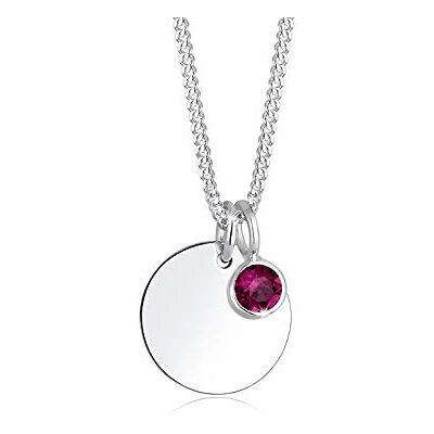 Elli halsband damer hänge tallrik födelsesten april med kristall i 925 sterlingsilver, 45, fasettad slipning, Kristall Elli halsband damer hänge tallrik födelsesten april med kristall i 925 sterlingsilver, 45, fasettad slipning, Kristall