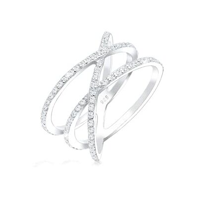 Elli stapelbar ring 925 sterlingsilver med kubisk zirkonia, Petite, Silver, Zirkon Elli stapelbar ring 925 sterlingsilver med kubisk zirkonia, Petite, Silver, Zirkon