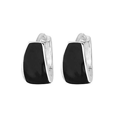 Elli örhängen dam elegant med emalj i 925 sterling silver, svart, Emalj, Utan Elli örhängen dam elegant med emalj i 925 sterling silver, svart, Emalj, Utan